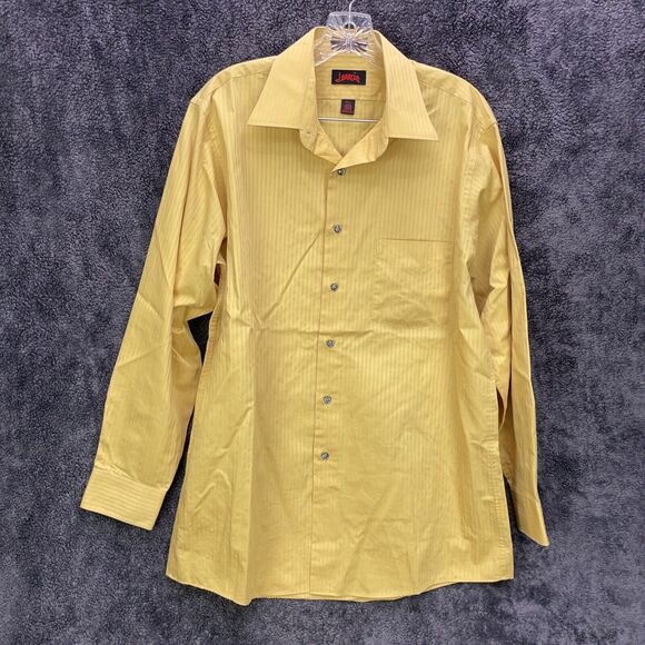 J. Garcia Dress Shirt Men's Size M 15.5 Mustard Yellow Long Sleeve Button Front - Picture 1 of 11